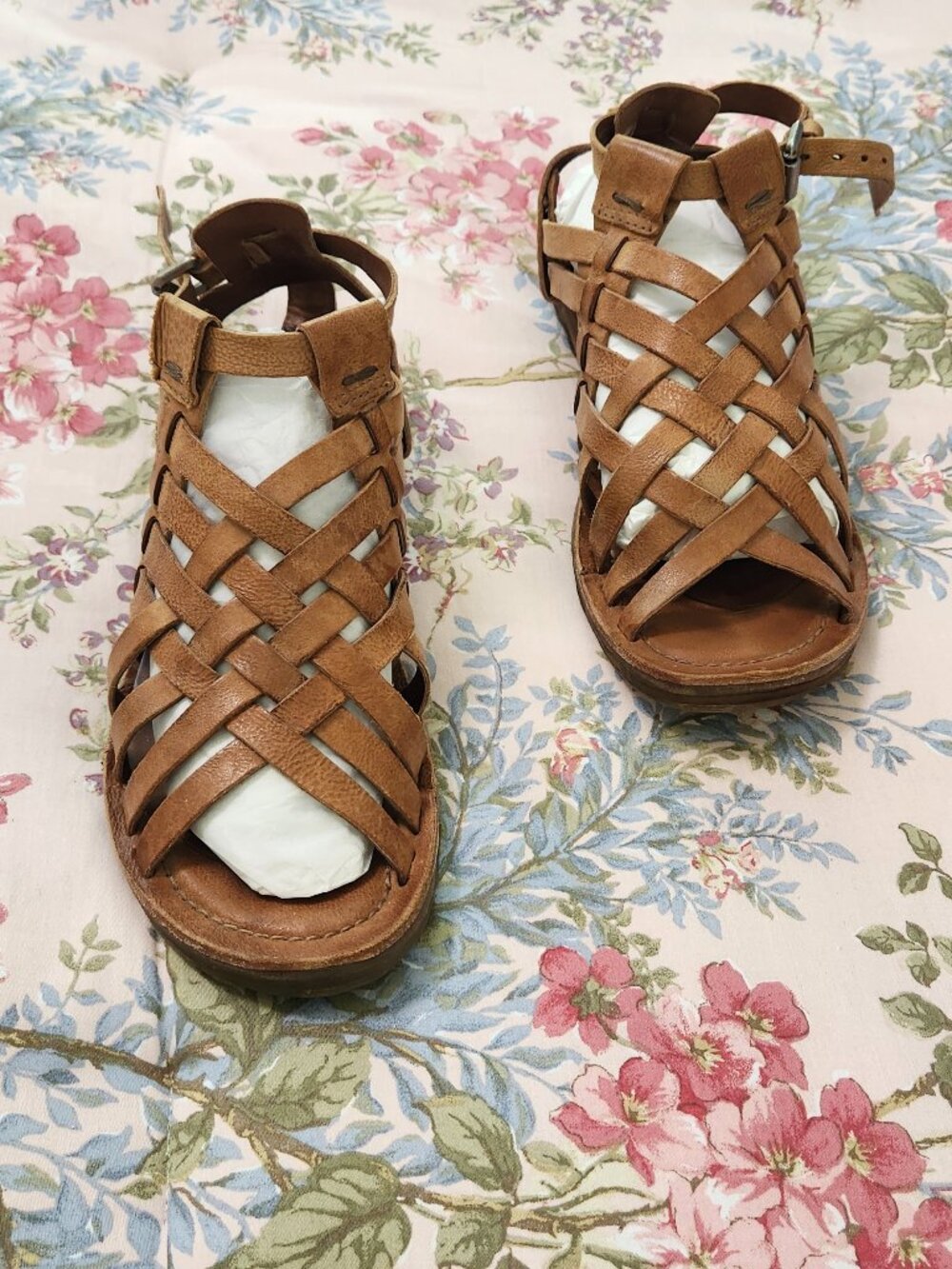 A.S.98 Leather Woven Gladiator Sandals-Like New